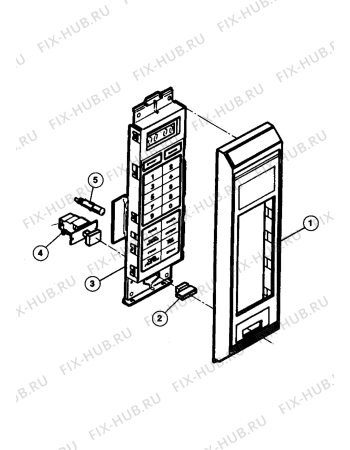 Взрыв-схема микроволновой печи Electrolux NF4895 - Схема узла Command panel 037